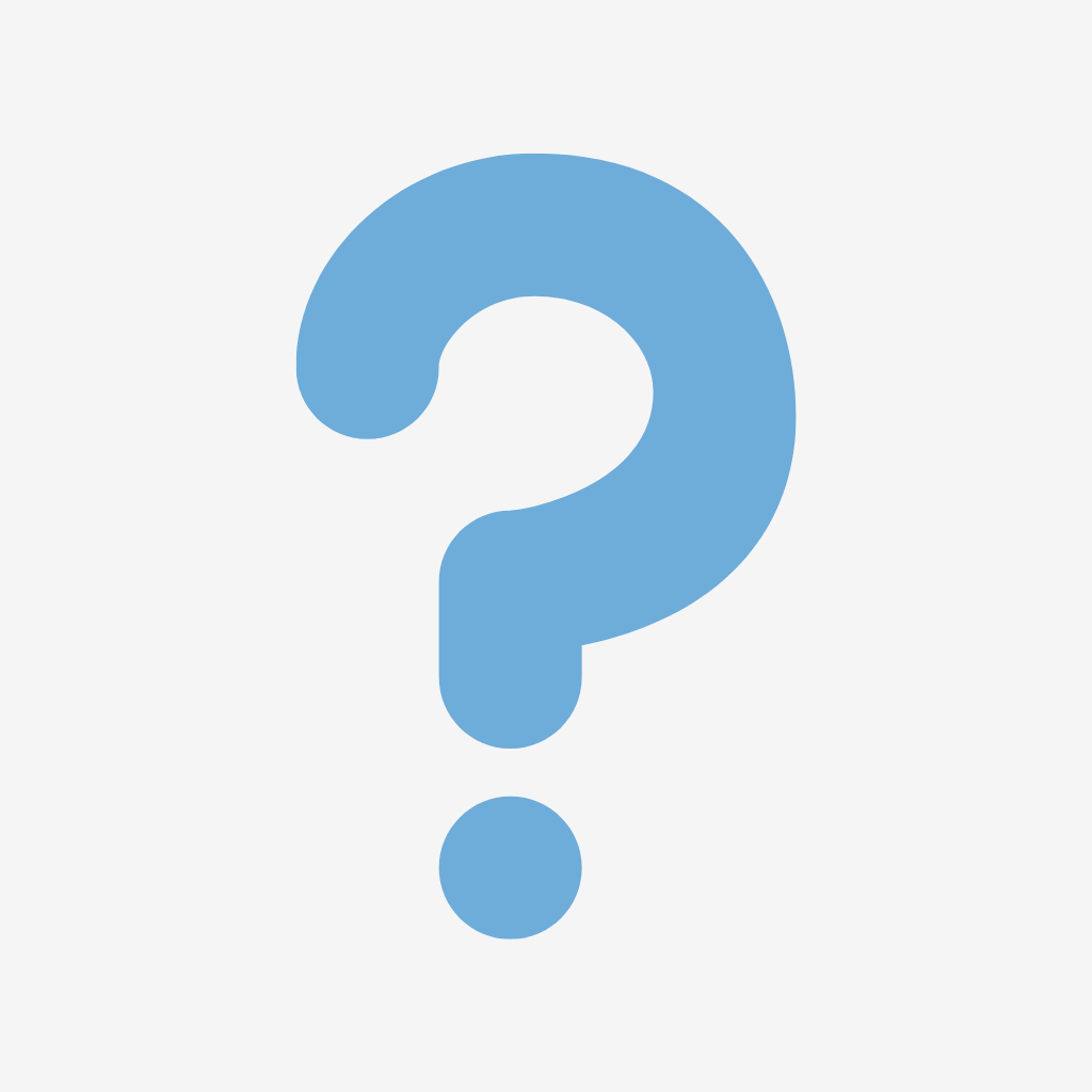 A sky blue question mark icon