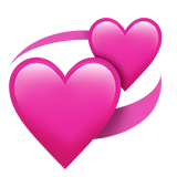 A set of revolving hearts emoji