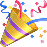 A golden confetti popper emoji